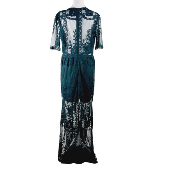 Eleter, Evergreen Lace Maxi Dress with Short Romper Underneath, Size XL, Fairy - Picture 4 of 16